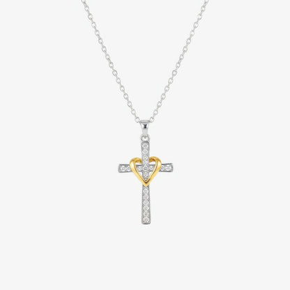 Two Tone Cross Necklace