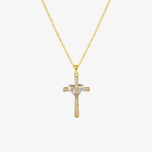 Two Tone Cross Necklace