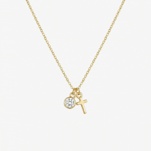 Birthstone Cross Necklace