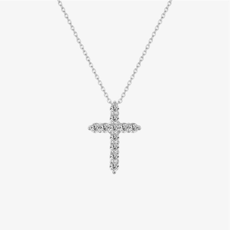 Mossanite Cross Necklace