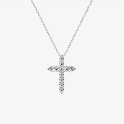 Mossanite Cross Necklace
