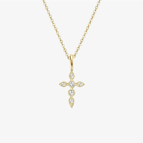 Mossanite Signature Cross Necklace