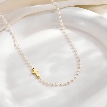 Cross & Pearls Necklace