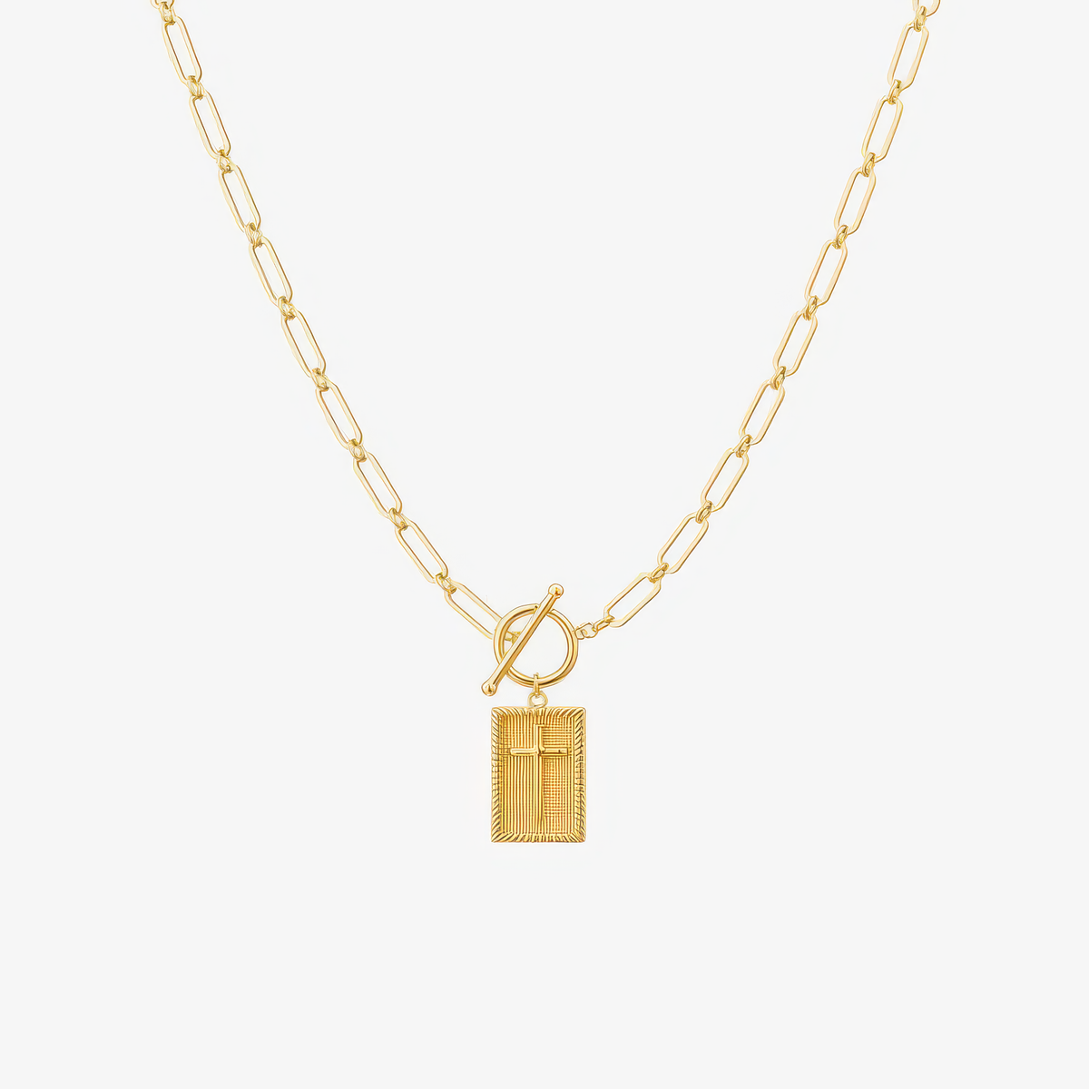 Paperclip Cross Necklace