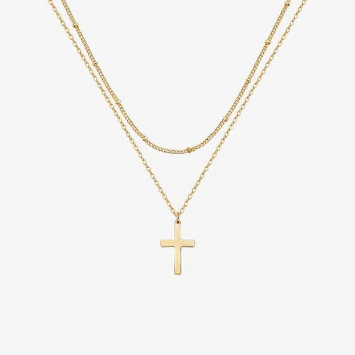 Layered Cross Necklace